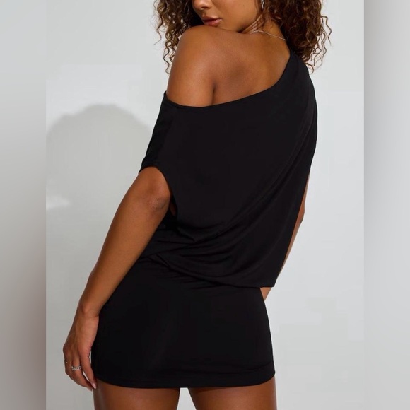 Garage Off Shoulder Draped Mini Dress XS NWT - Picture 3 of 4